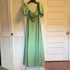 Green Floral Women's Dress
